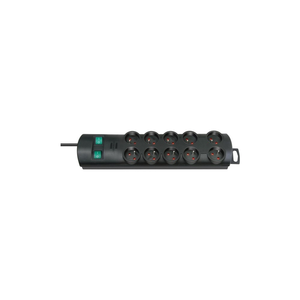 Brennenstuhl Brennenstuhl 1153304120, 10 AC-utgångar, Svart, IP20, 2 m, 7...