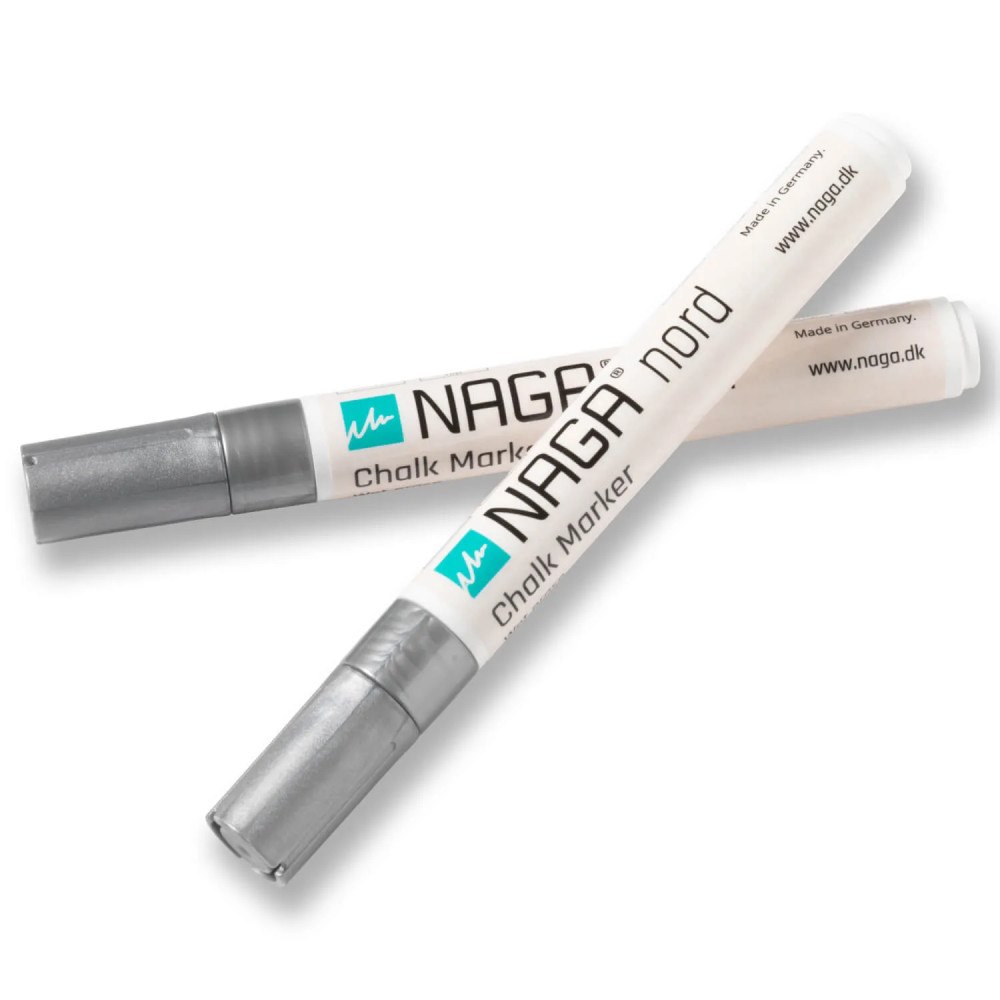 Naga Glastavle marker sølv 4,5 mm Dry Erase med vendbar spids fra...