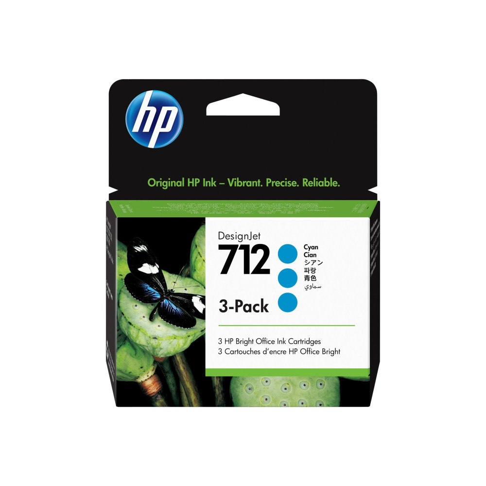 HP HP 712 - 3-pack - cyan - original - DesignJet - bläckpatron