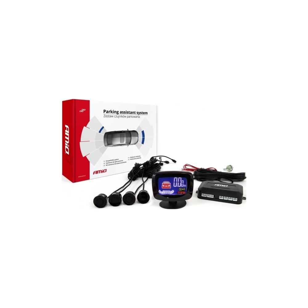 Amio Rinkinys parkeringssensorer led backningssensorer graf 4 sen...