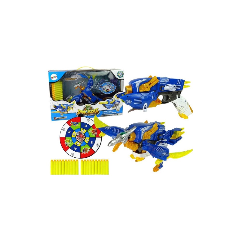 LEANToys Import leantoys Dinobots 2in1 Dinosaurie Dartpistol Blå Pter...