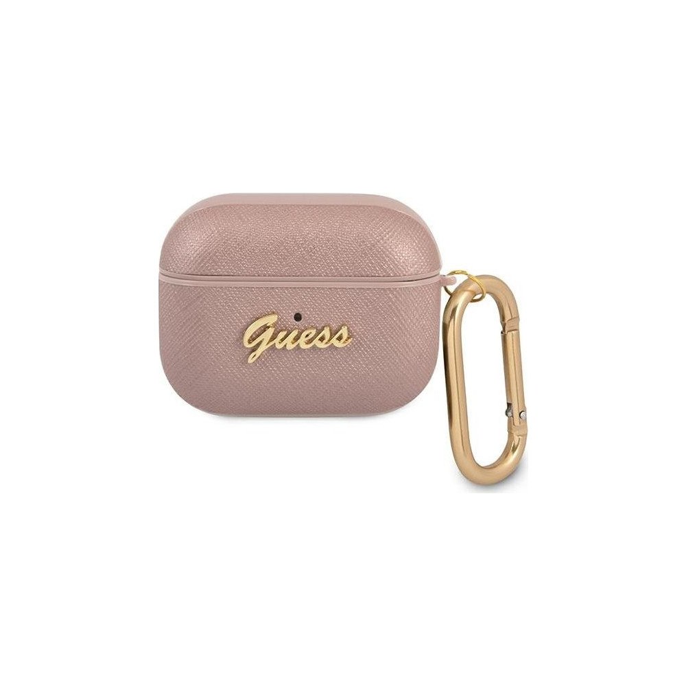 Guess Guess GUAPSASMP AirPods Pro cover różowy/pink Saffiano Scrip...