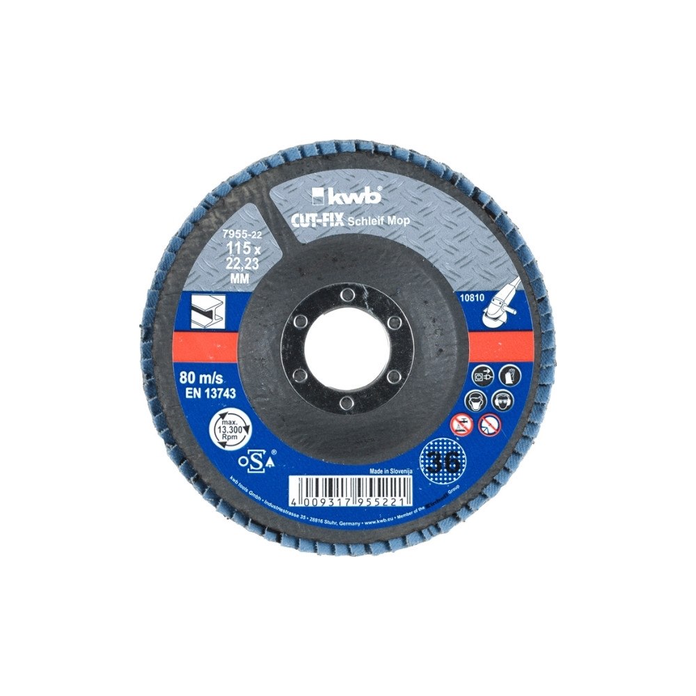 kwb kwb CUT-FIX, Slipskiva, Metall, 2,2 cm, 11,5 cm, Svart, Blå,...