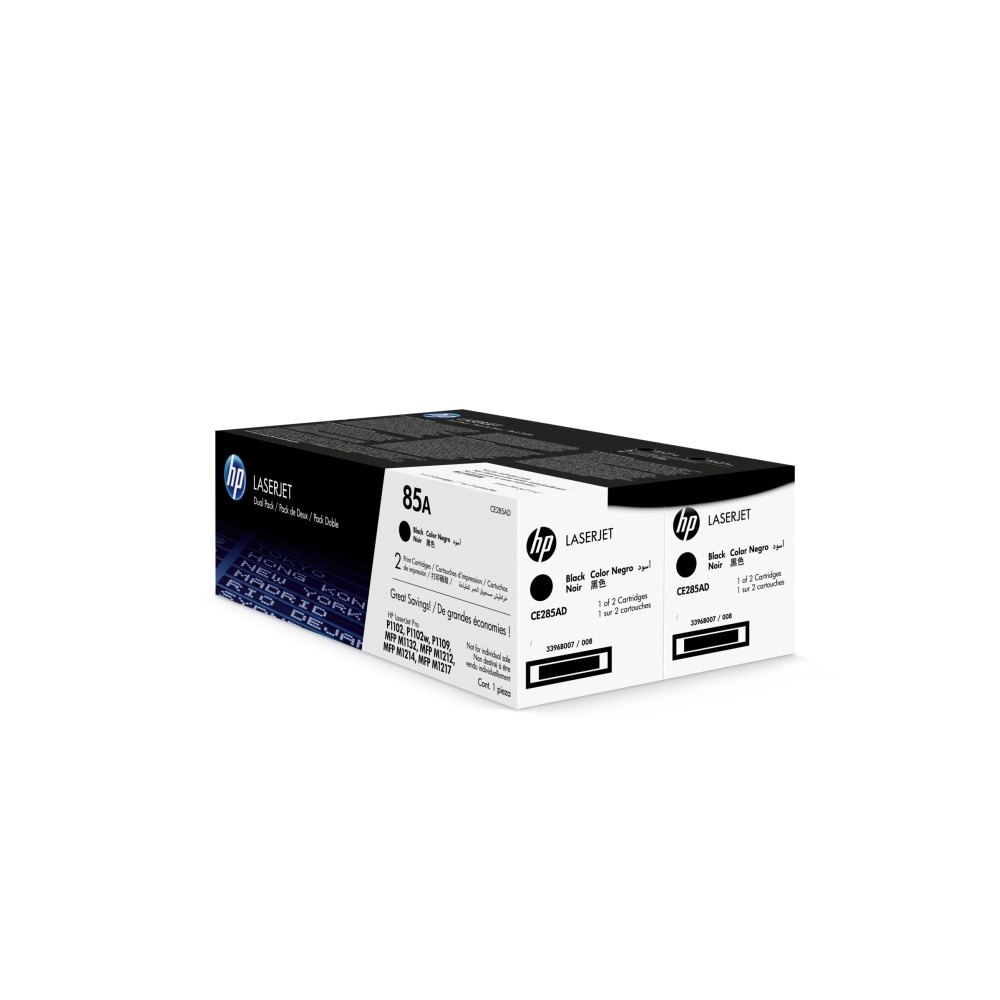HP HP 85A - 2-pack - svart - original - LaserJet - tonerkassett (CE285AD)