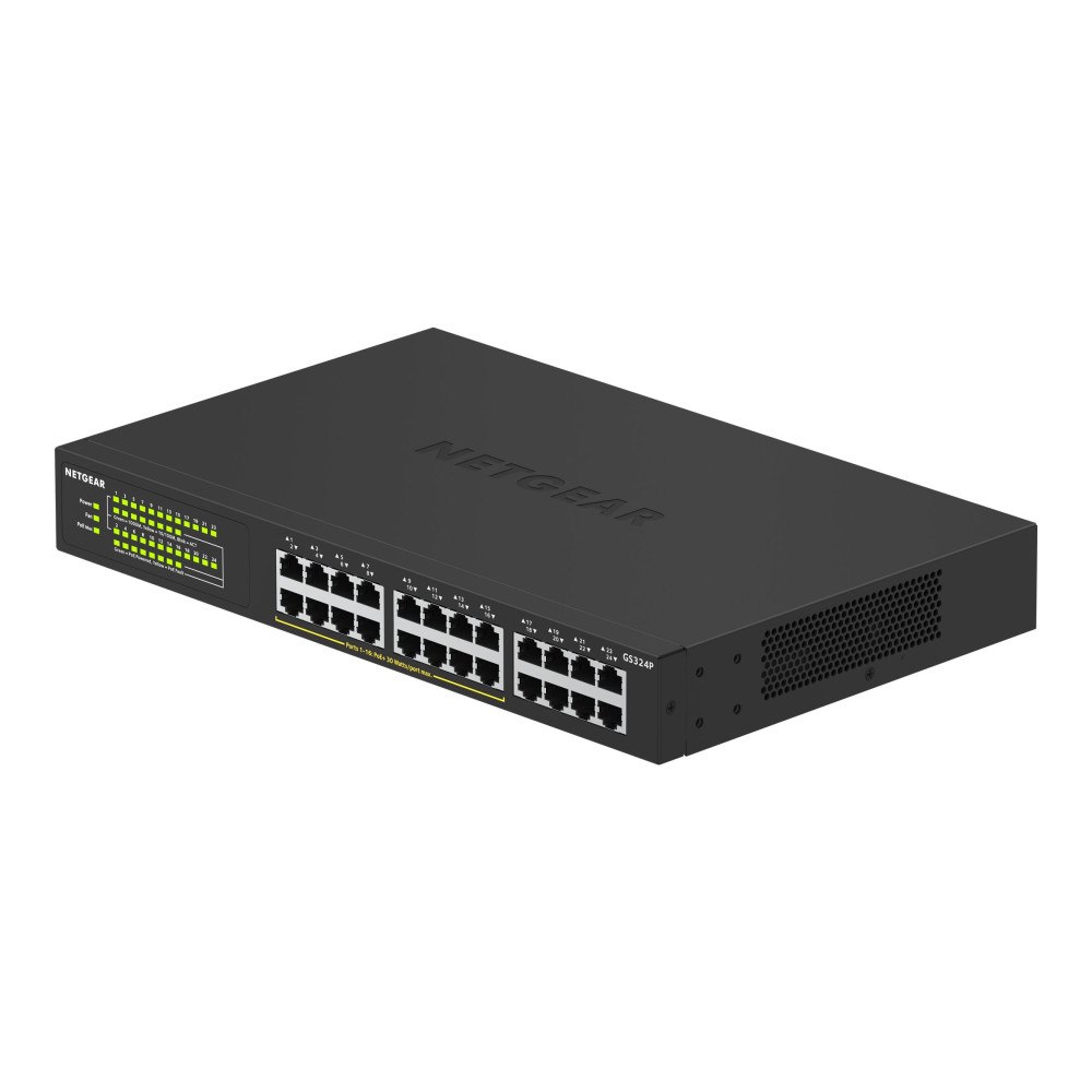 Netgear NETGEAR GS324P - switch - 24 portar - ohanterad - rackmonterbar