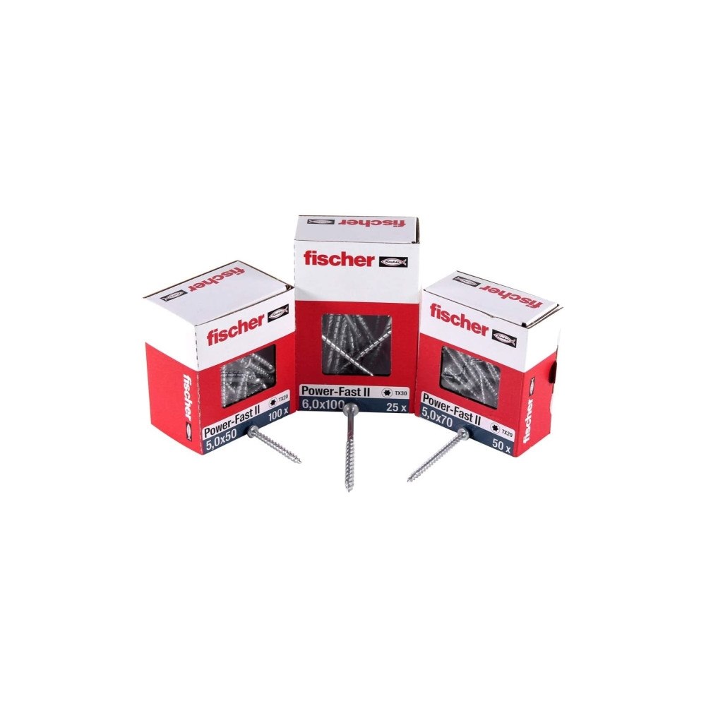 Fischer Fischer 670237, Skruv, Metall, Trä, Allmän användning, Helt...