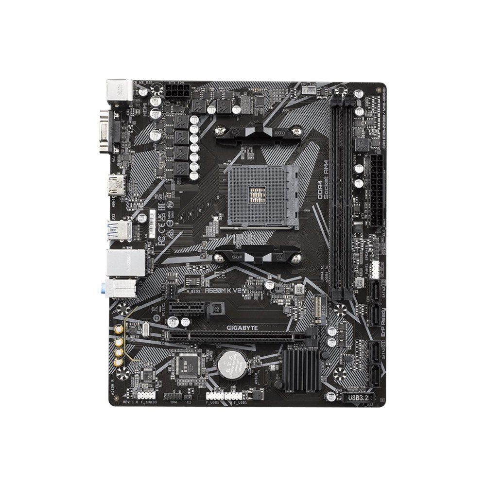 Gigabyte Technology Gigabyte A520M K V2 - 1.0 - moderkort - micro ATX - Socket AM4 - AMD A520