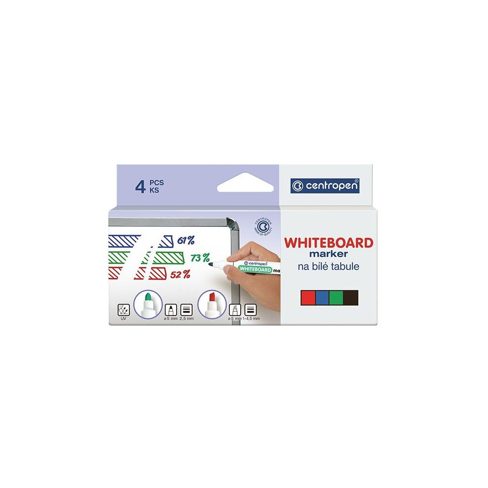 Centropen Whiteboardmarkör Centropen® 8559, 2,5 mm, rund, flera färger...