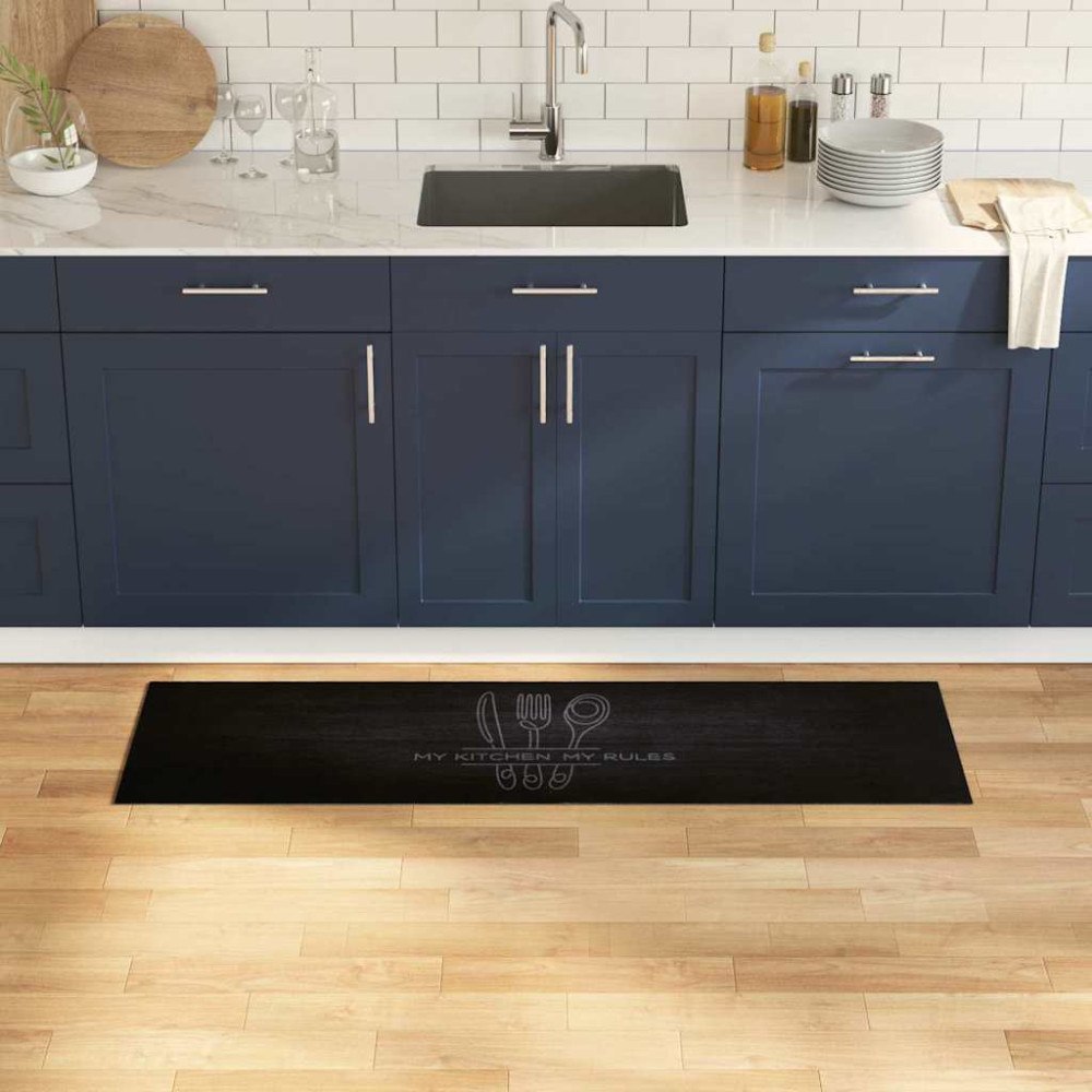 vidaXL Köksmatta Svart 150 x 45 cm Sammet