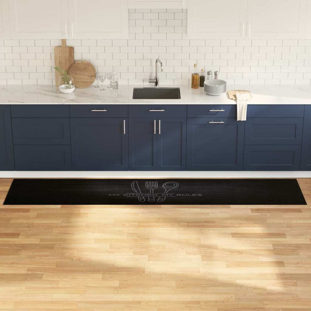 vidaXL Köksmatta Svart 300 x 60 cm Sammet