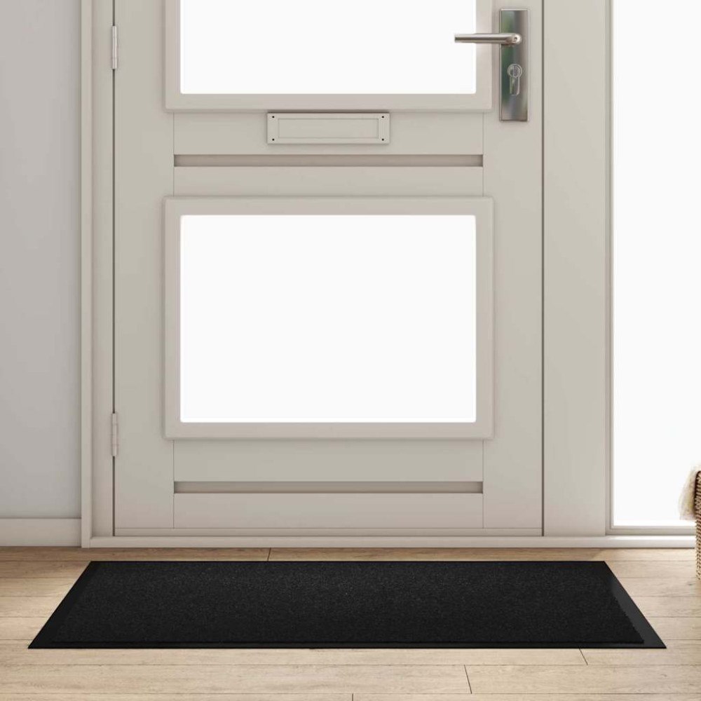 vidaXL Dörrmatta Svart 60 x 40 x 1.2 cm Teddytyg