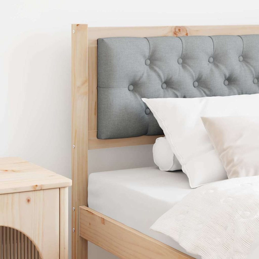 vidaXL Huvudgavel Övrigt Brun och ljusgrå 90 cm Massiv furu