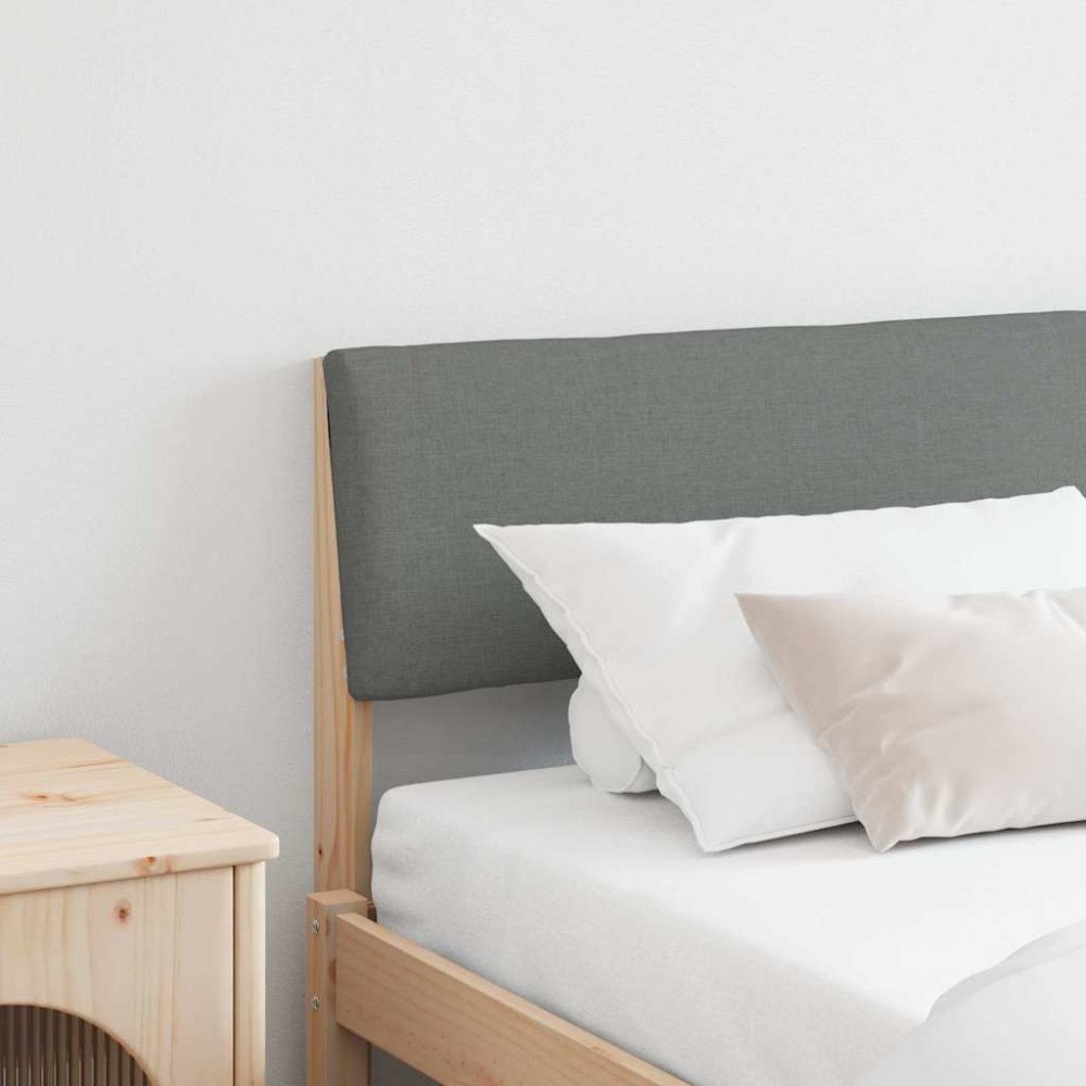 vidaXL Klädd sänggavel Mörkgrå 180 cm Massiv furu