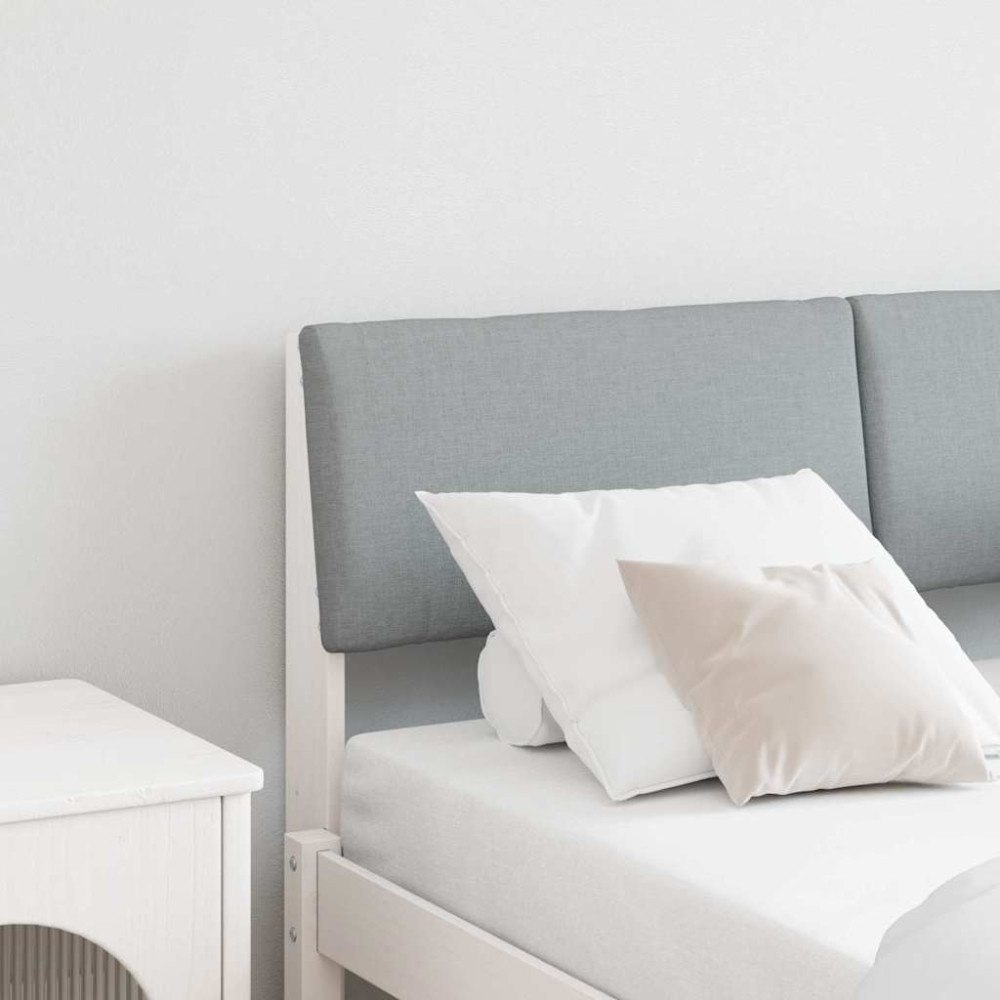 vidaXL Klädd sänggavel Ljusgrå 120 cm Massiv furu
