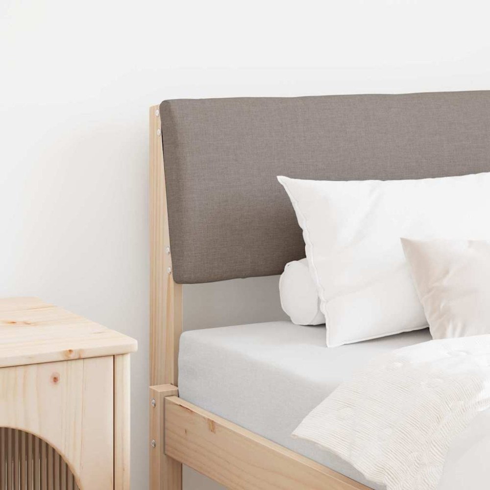 vidaXL Klädd sänggavel Taupe 75 cm Massiv furu
