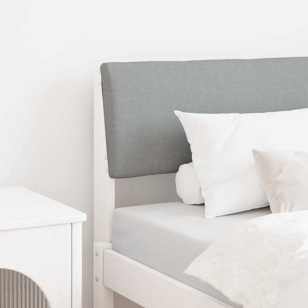 vidaXL Klädd sänggavel Ljusgrå 75 cm Massiv furu