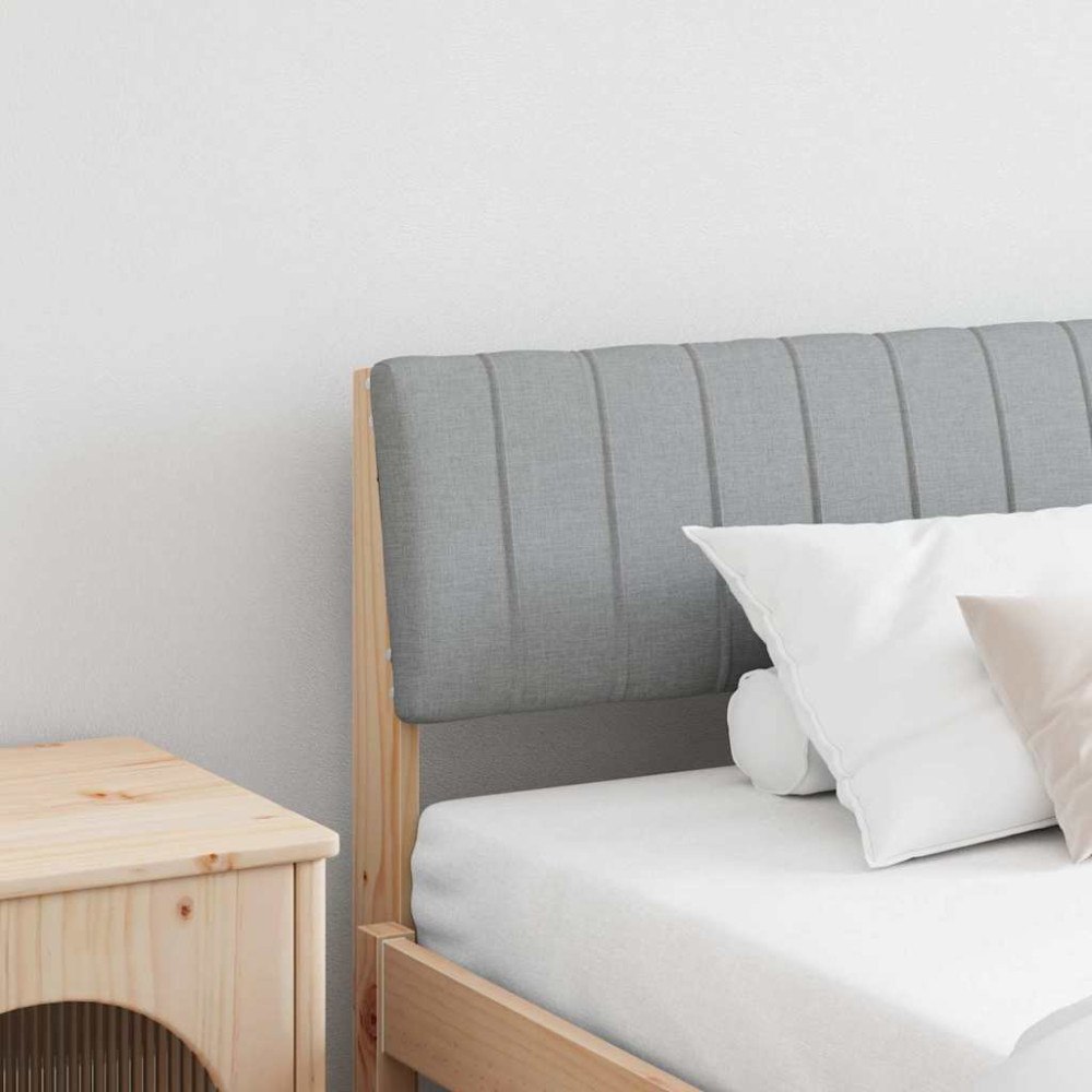 vidaXL Klädd sänggavel Ljusgrå 200 cm Massiv furu