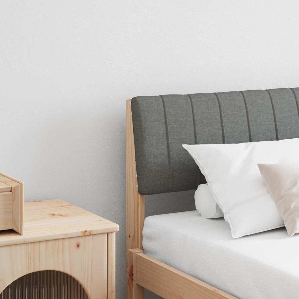 vidaXL Klädd sänggavel Mörkgrå 180 cm Massiv furu