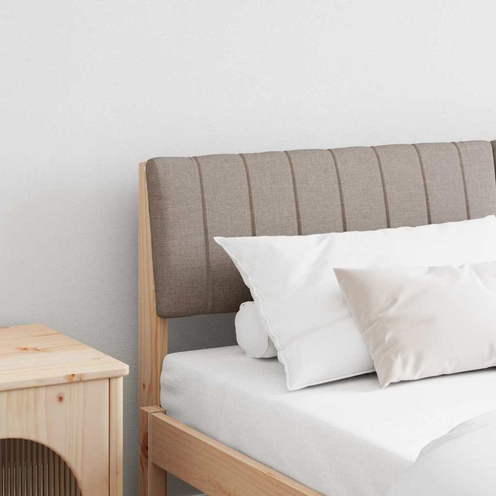 vidaXL Klädd sänggavel Taupe 160 cm Massiv furu