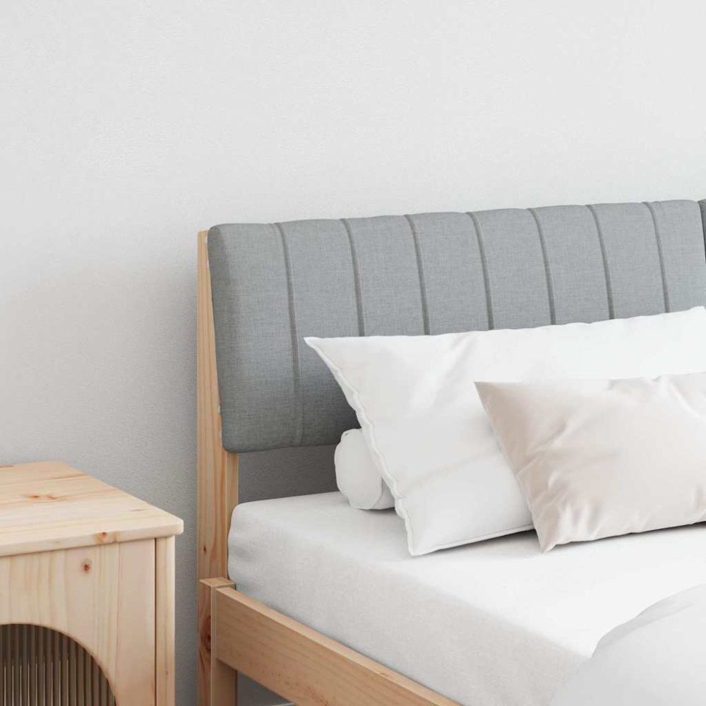 vidaXL Klädd sänggavel Ljusgrå 150 cm Massiv furu