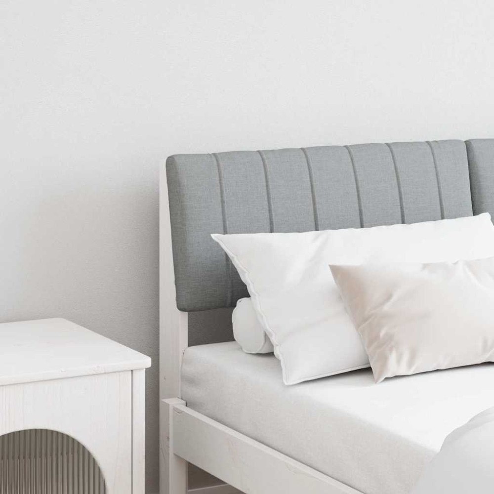 vidaXL Klädd sänggavel Ljusgrå 135 cm Massiv furu