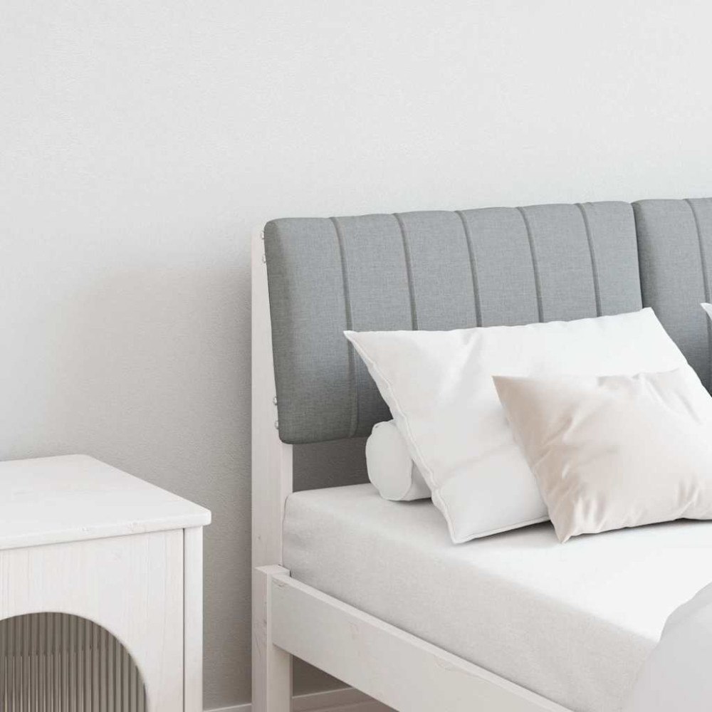 vidaXL Klädd sänggavel Ljusgrå 120 cm Massiv furu