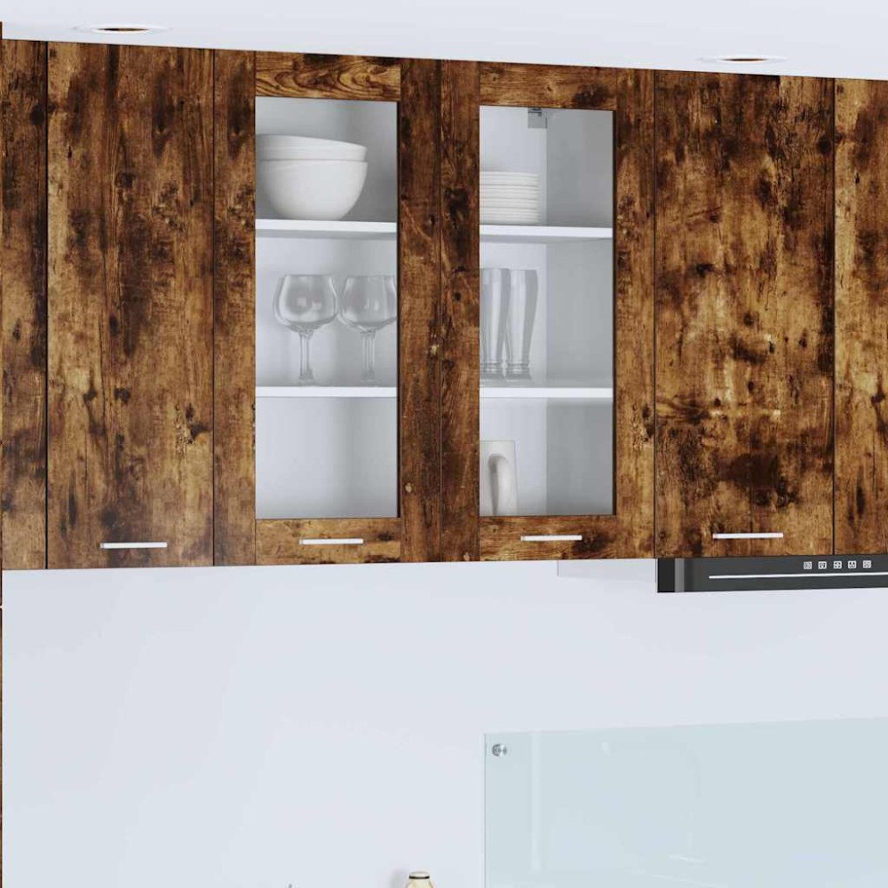 vidaXL Hängande skåp med dörr Rökt ek 80 x 31 x 80 cm Konstruerat trä