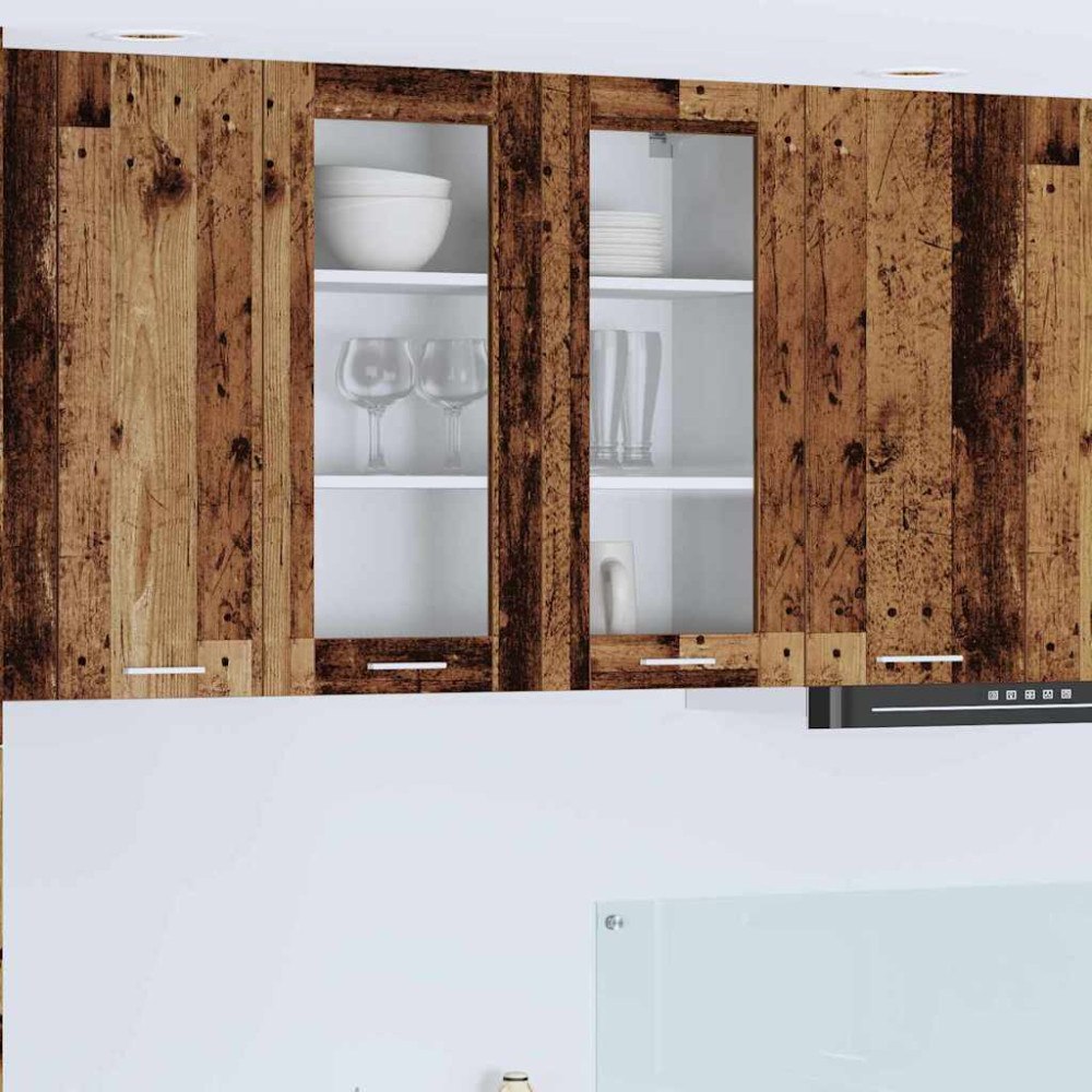 vidaXL Hängande skåp Gammalt trä 80 x 31 x 80 cm Konstruerat trä