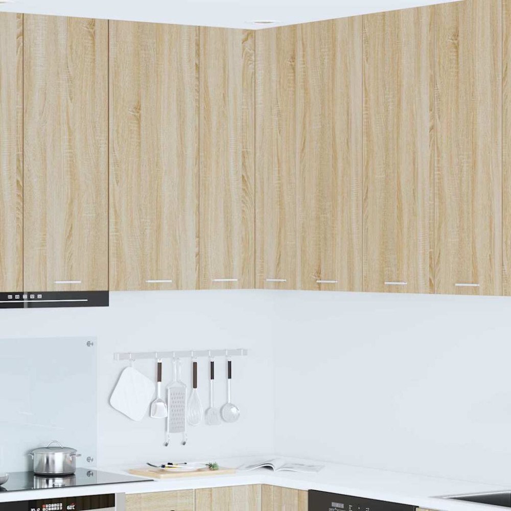 vidaXL Hängande skåp med lagring Sonoma ek och vit 57 x 57 x 100 cm