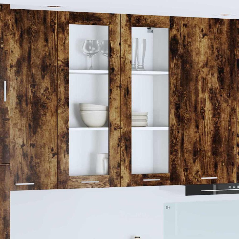 vidaXL Hängande skåp med dörr Rökt ek 80 x 31 x 100 cm Konstruerat trä