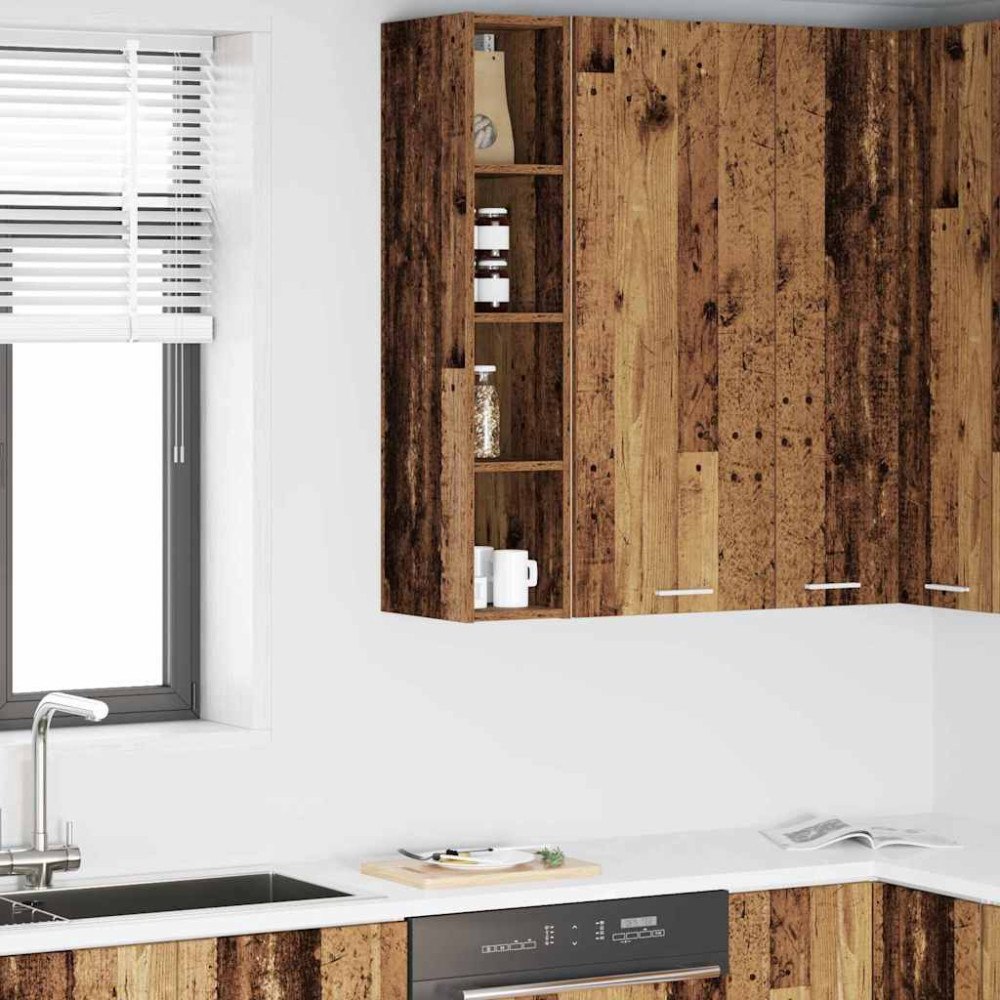 vidaXL Hängande skåp Gammalt trä 20 x 29,5 x 100 cm Konstruerat trä