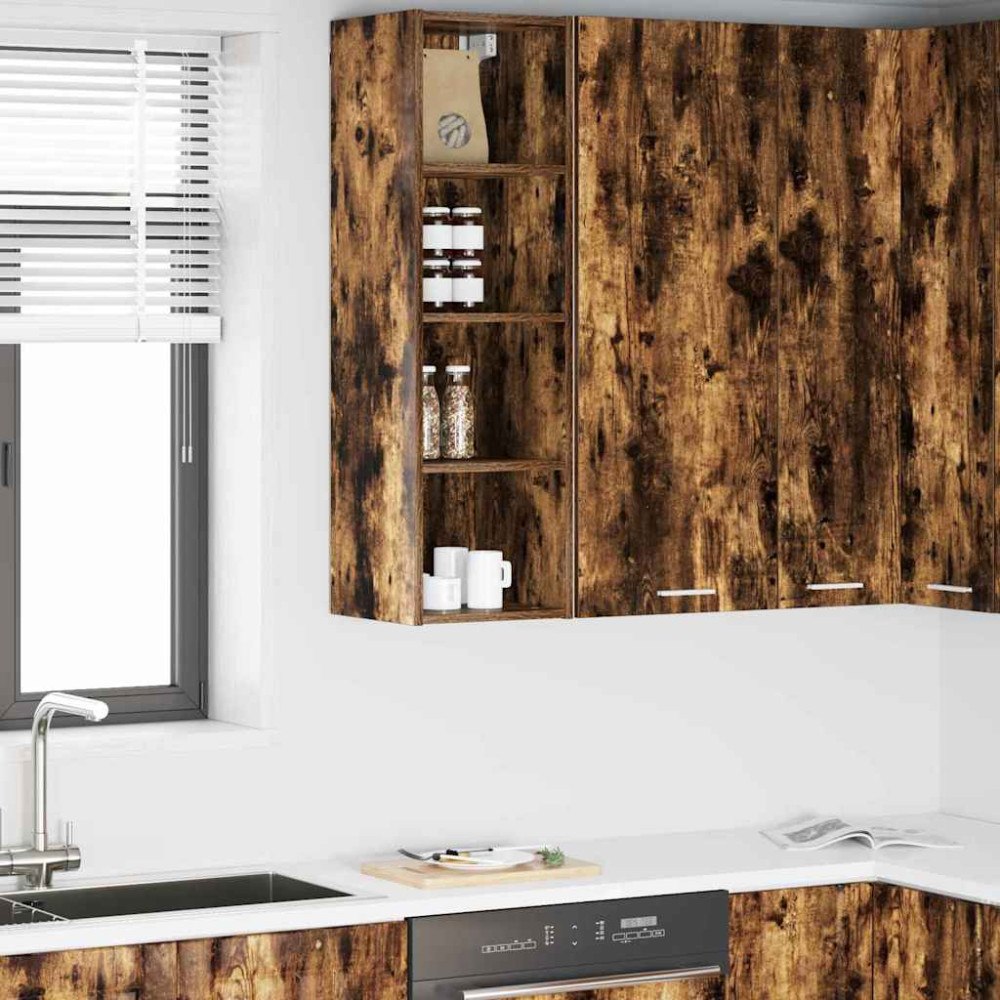 vidaXL Hängande skåp Rökt ek 30 x 29,5 x 100 cm Konstruerat trä