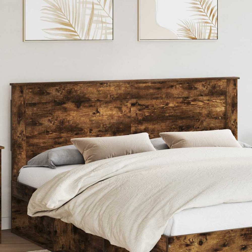 vidaXL Huvudgavel med huvudgavel Rökt ek 200 cm Konstruerat trä