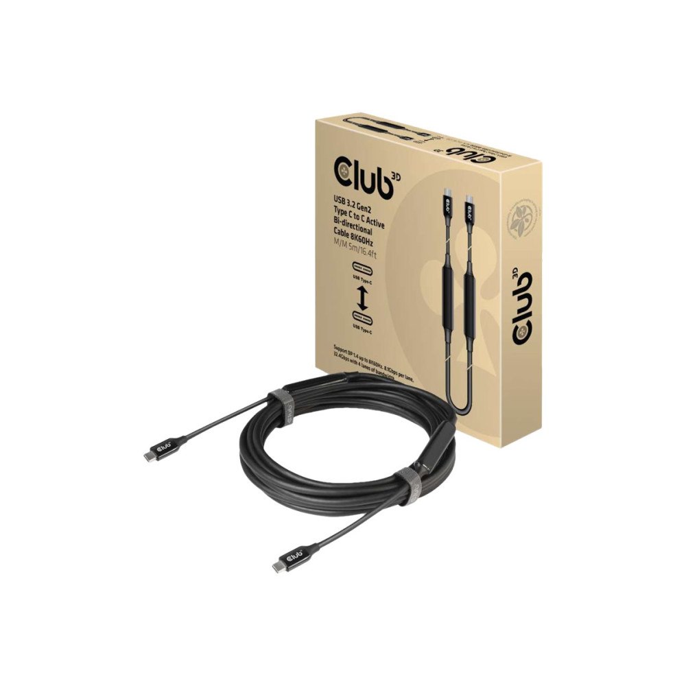 Club 3D Club 3D CAC-1535 - USB typ C-kabel - 24 pin USB-C till 24 pin USB-C - 5 m