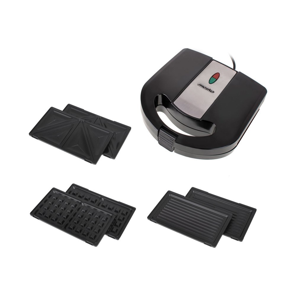 Mesko Mesko MS 3045 - smörgåsgrill/våffeljärn/grill - silver/svart
