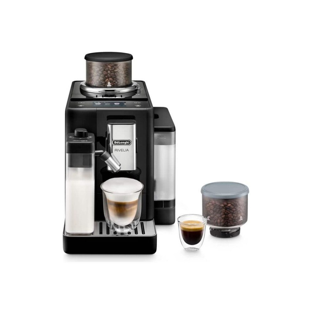 Delonghi De'Longhi Rivelia EXAM440.55.B - automatisk kaffekokare med mjölkskummare - 19 bar - onyx