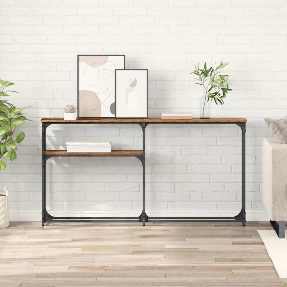 vidaXL Konsolbord Gammalt trä 145x22.5x75cm Konstruerat trä