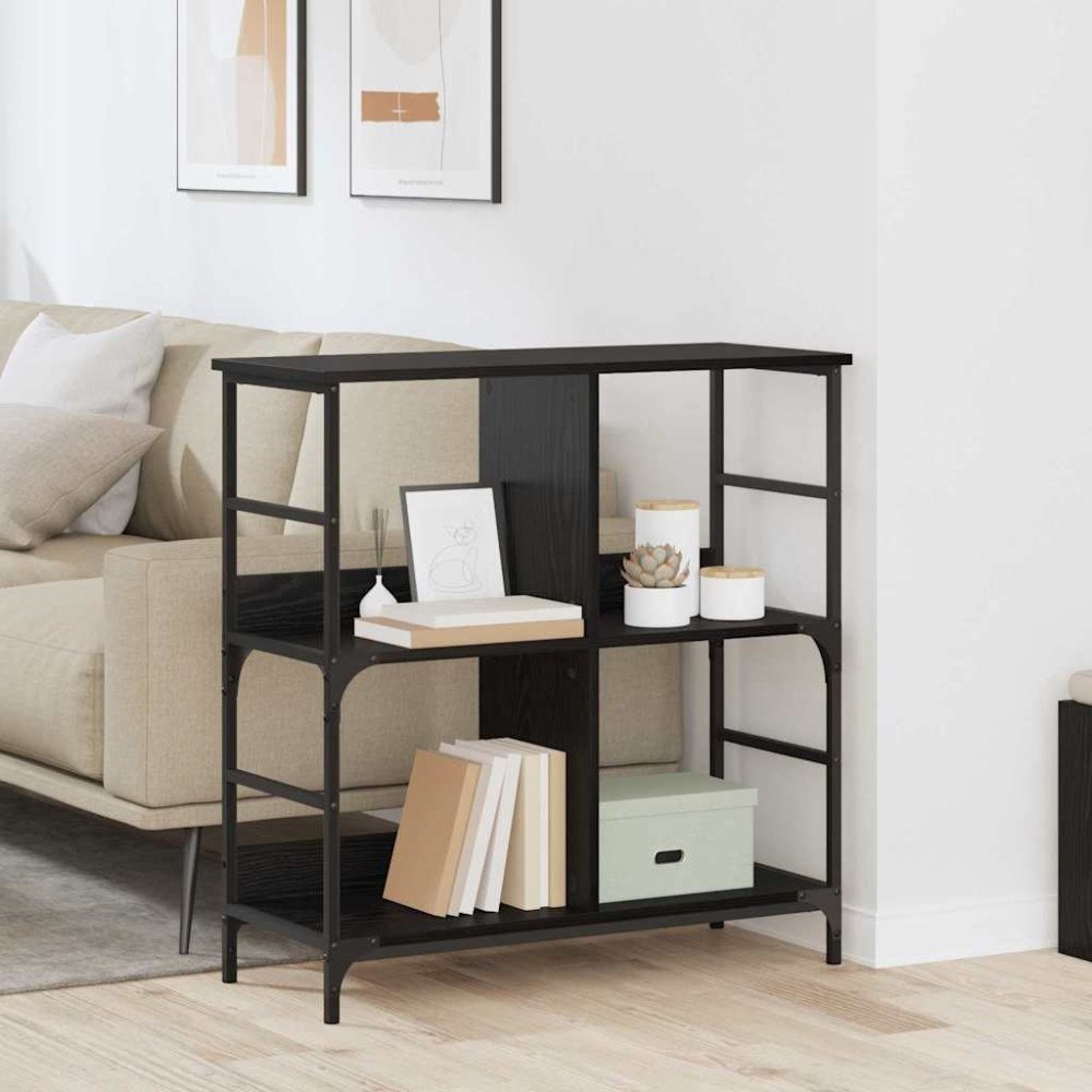 vidaXL Hyllsystem Svart ek 78.5 x 33 x 82 cm Konstruerat trä