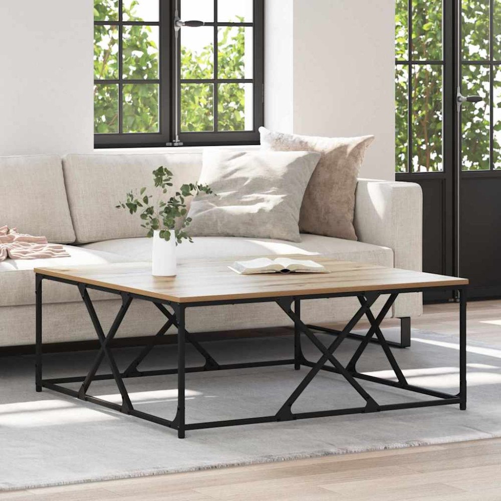 vidaXL Kaffeebord Artisan Ek 100 x 100 x 40 cm Konstruerat trä