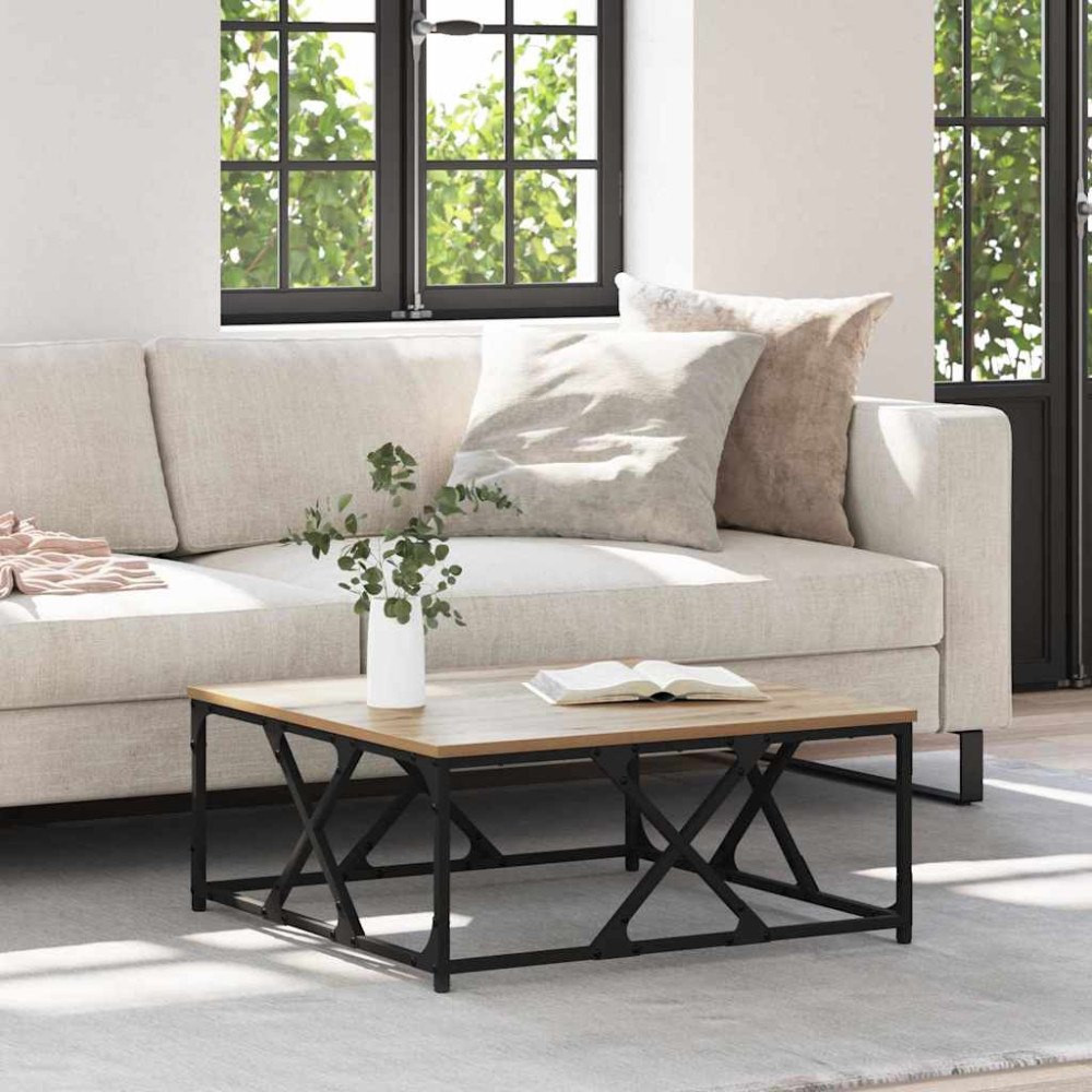 vidaXL Kaffeebord Artisan Ek 70 x 70 x 30 cm Konstruerat trä