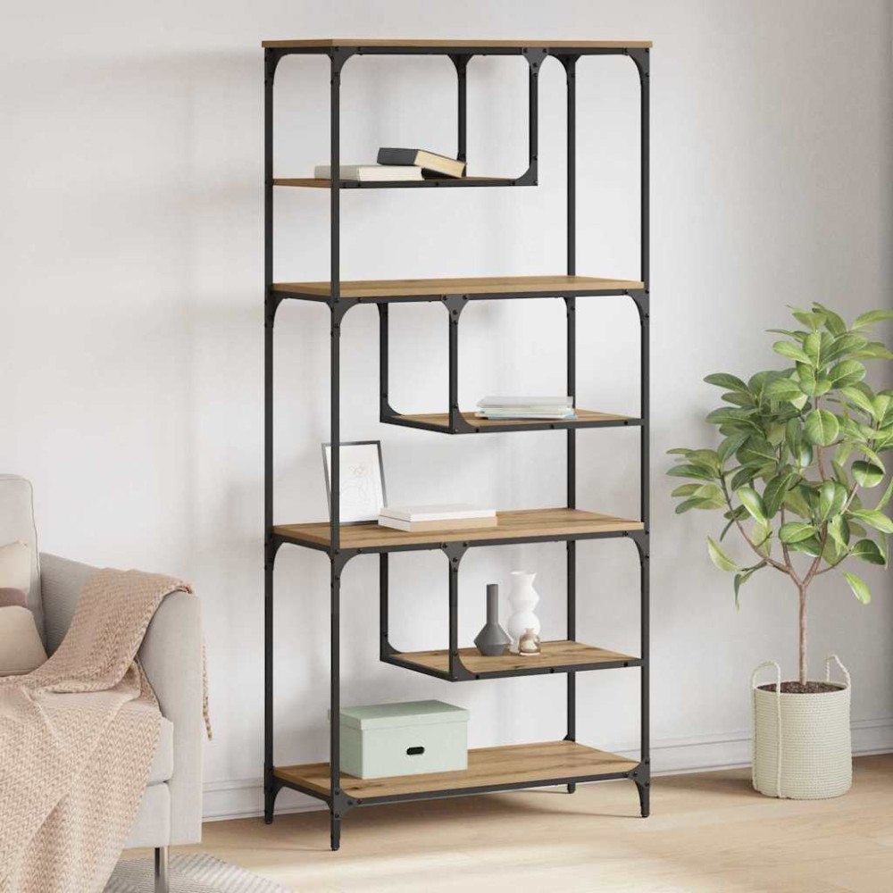 vidaXL Bokhylla artisan ek 81 x 36 x 176 cm Konstruerat trä