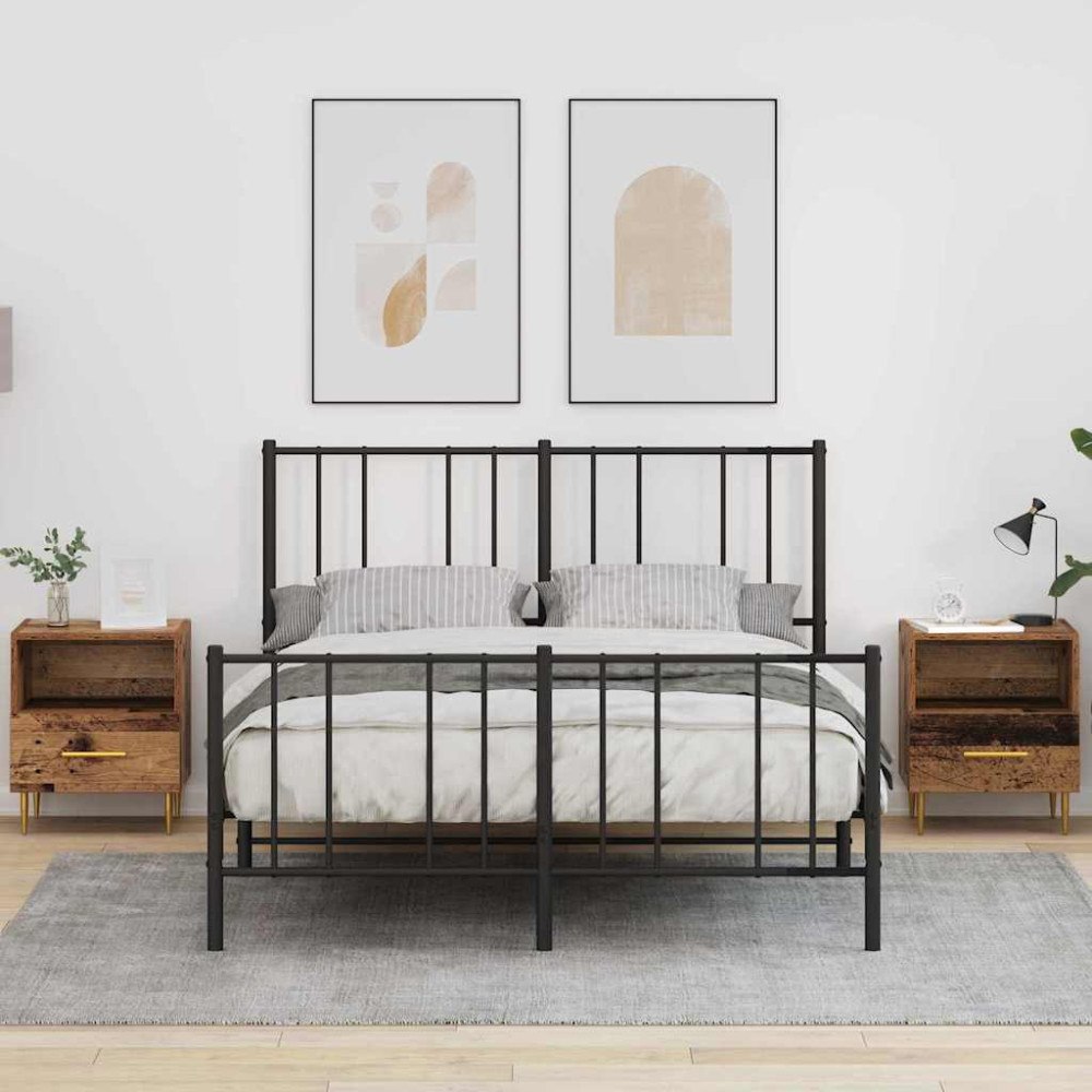 vidaXL Sängbord 2 pcs Gammalt trä 40 x 35 x 47.5 cm Konstruerat trä