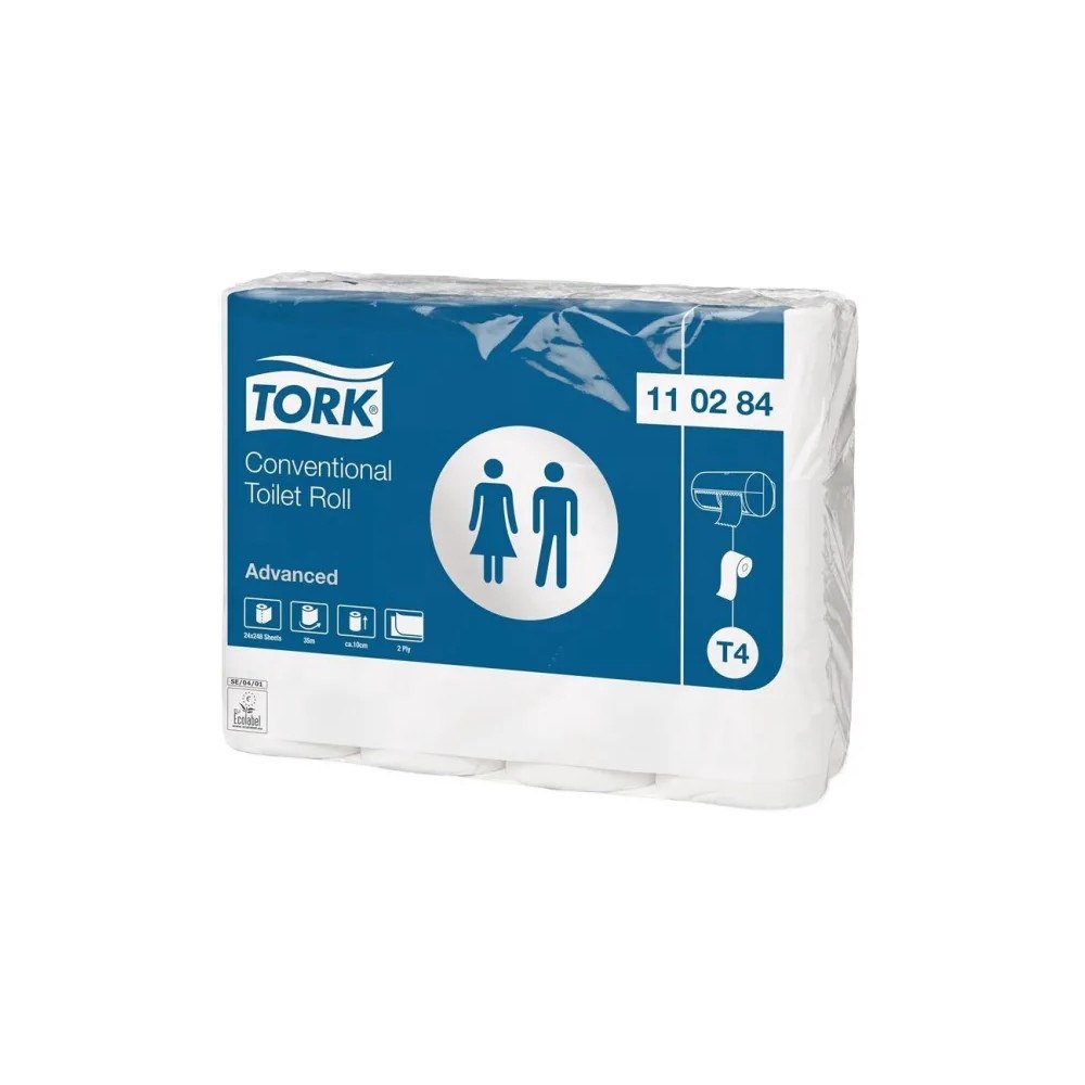 TORK Toiletpapir Tork T4 Advanced 2-lags 34,7 m hvid