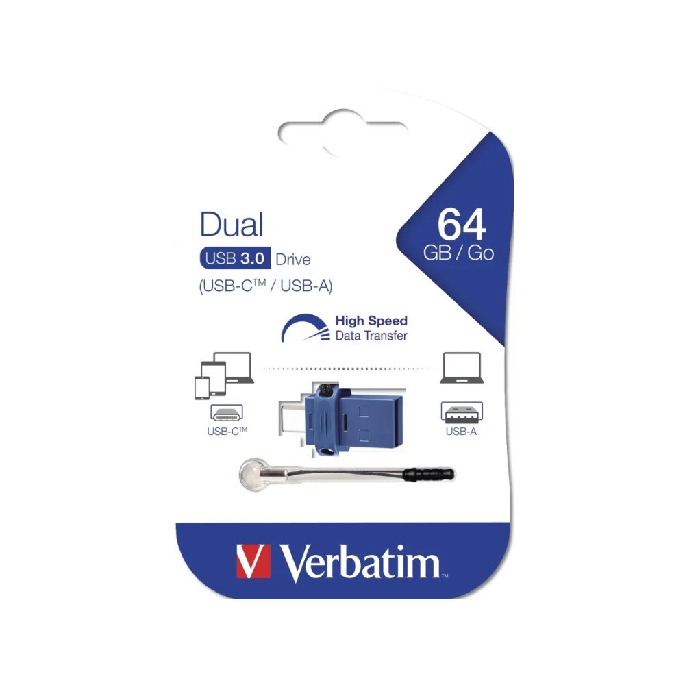 VERBATIM Verbatim Store 'n' Go Dual USB Drive Type-C - USB flash-enhet - 64 GB