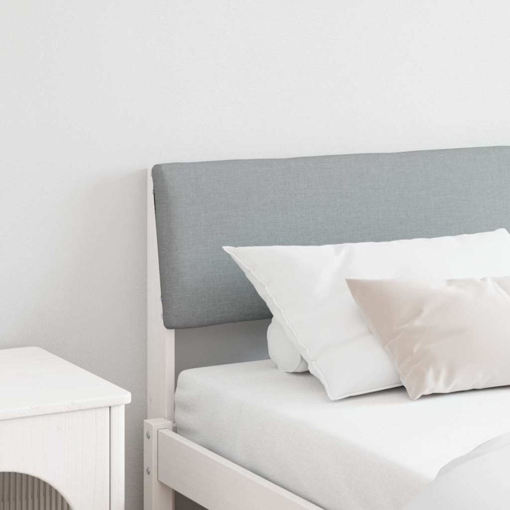 vidaXL Klädd sänggavel Ljusgrå 200 cm Massiv furu