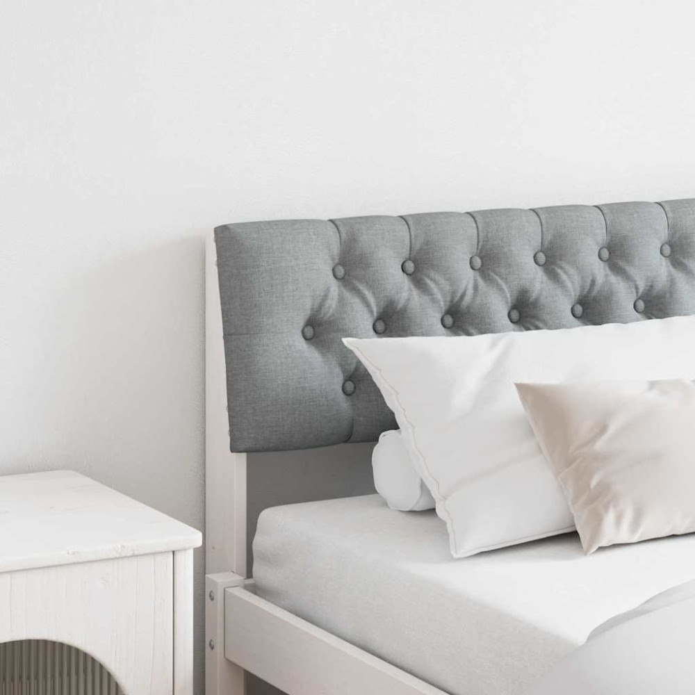 vidaXL Klädd sänggavel Ljusgrå 200 cm Massiv furu