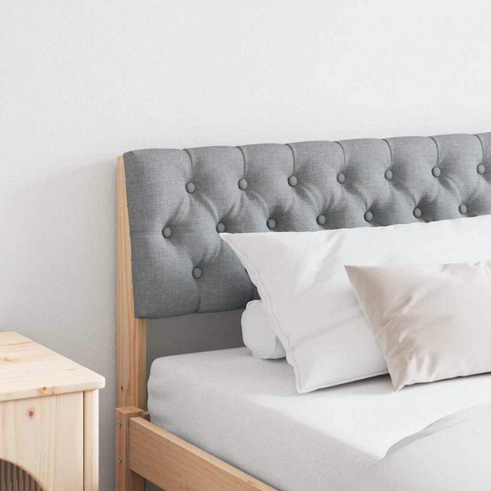 vidaXL Klädd sänggavel Ljusgrå 180 cm Massiv furu