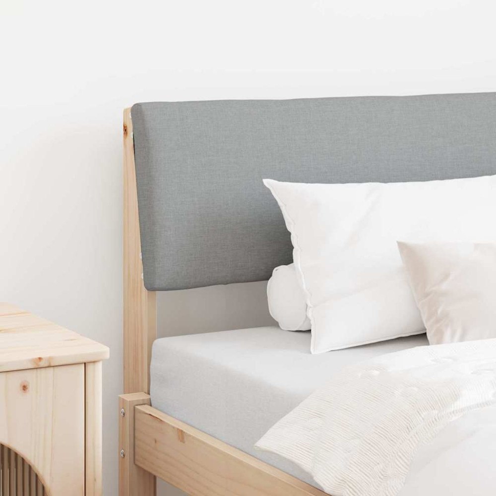 vidaXL Klädd sänggavel Ljusgrå 90 cm Massiv furu