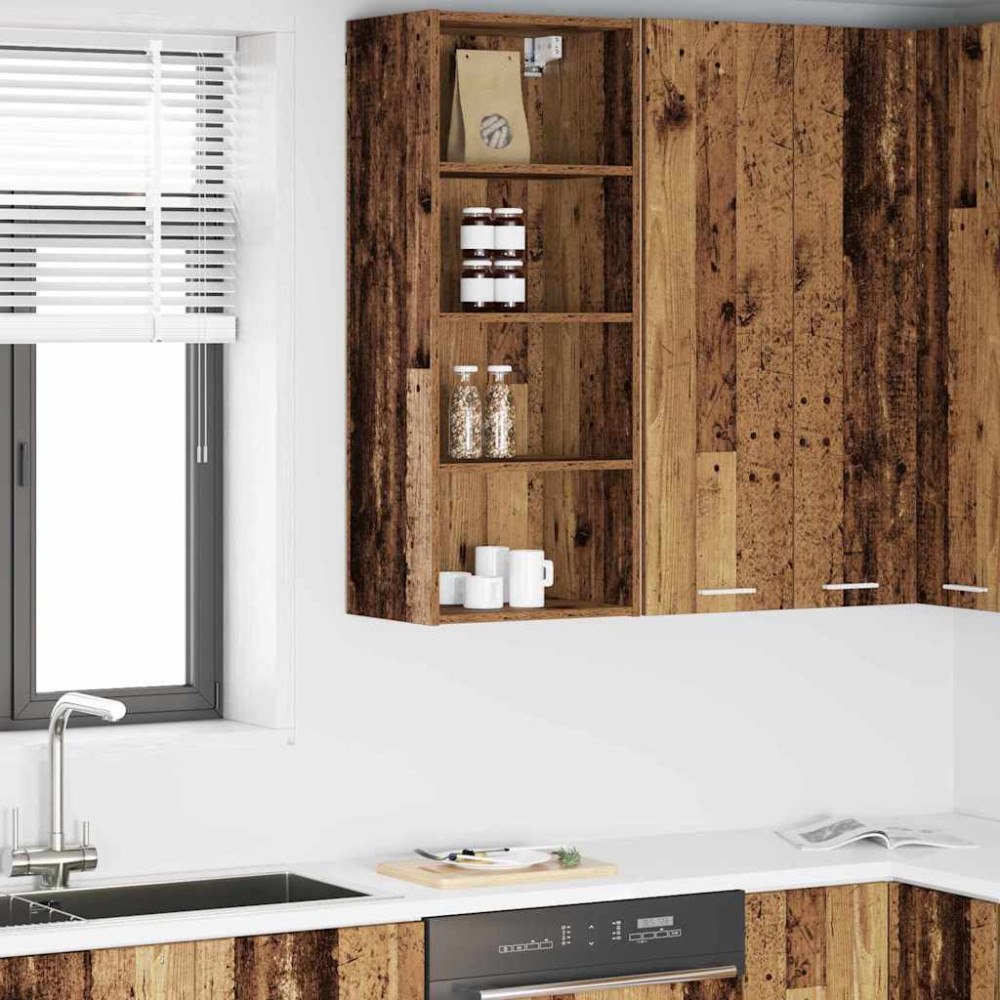 vidaXL Hängande skåp Gammalt trä 40 x 29,5 x 100 cm Konstruerat trä