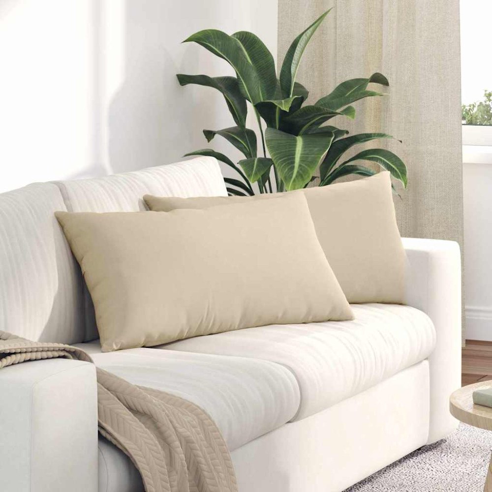 vidaXL Sofakuddar 2 pcs Kräm 80 x 40 cm tyg